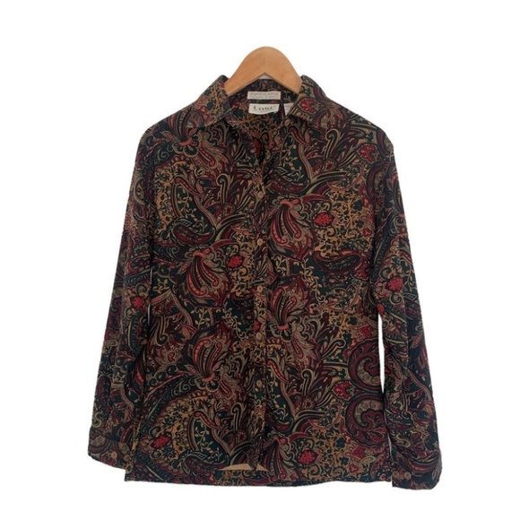 Tabi Vintage Button-up Shirt Paisley  Green‎ Red Women’s Size Small - Picture 1 of 7